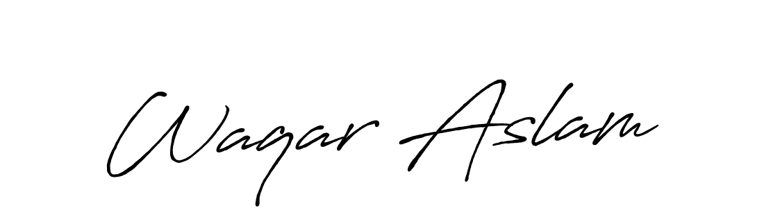 It looks lik you need a new signature style for name Waqar Aslam. Design unique handwritten (Antro_Vectra_Bolder) signature with our free signature maker in just a few clicks. Waqar Aslam signature style 7 images and pictures png