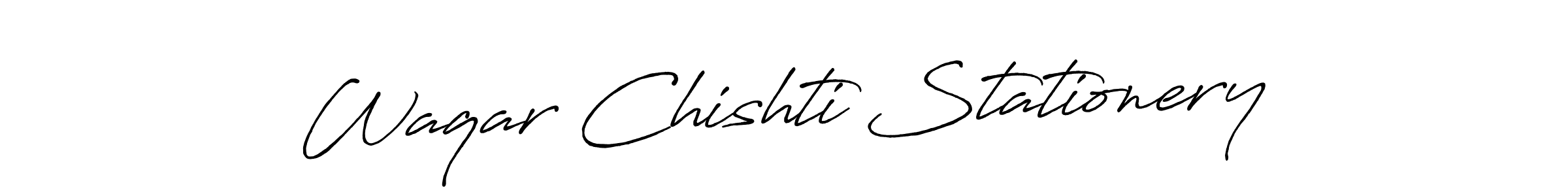 Waqar Chishti Stationery stylish signature style. Best Handwritten Sign (Antro_Vectra_Bolder) for my name. Handwritten Signature Collection Ideas for my name Waqar Chishti Stationery. Waqar Chishti Stationery signature style 7 images and pictures png