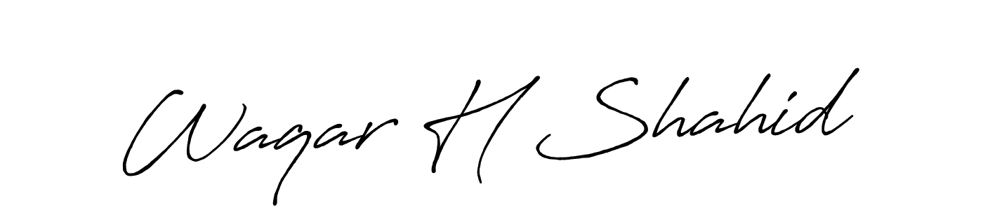 Design your own signature with our free online signature maker. With this signature software, you can create a handwritten (Antro_Vectra_Bolder) signature for name Waqar H Shahid. Waqar H Shahid signature style 7 images and pictures png