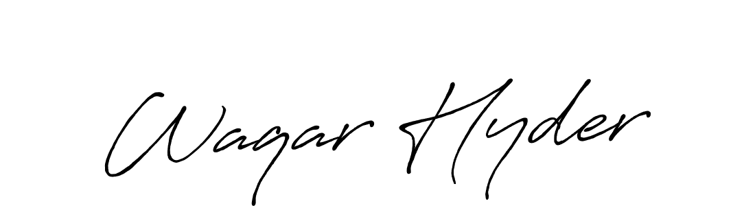 Waqar Hyder stylish signature style. Best Handwritten Sign (Antro_Vectra_Bolder) for my name. Handwritten Signature Collection Ideas for my name Waqar Hyder. Waqar Hyder signature style 7 images and pictures png