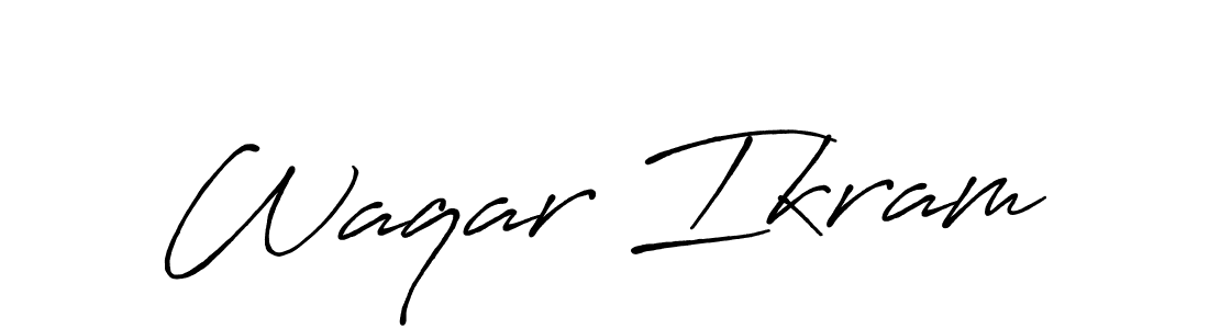 Use a signature maker to create a handwritten signature online. With this signature software, you can design (Antro_Vectra_Bolder) your own signature for name Waqar Ikram. Waqar Ikram signature style 7 images and pictures png