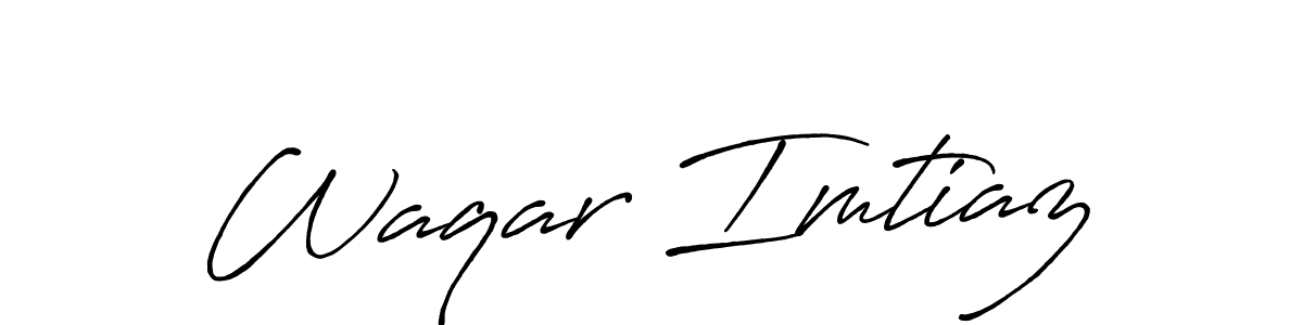 The best way (Antro_Vectra_Bolder) to make a short signature is to pick only two or three words in your name. The name Waqar Imtiaz include a total of six letters. For converting this name. Waqar Imtiaz signature style 7 images and pictures png