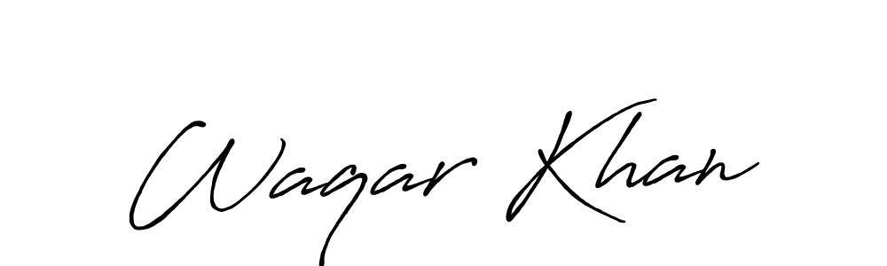 Make a beautiful signature design for name Waqar Khan. Use this online signature maker to create a handwritten signature for free. Waqar Khan signature style 7 images and pictures png