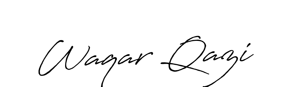 Create a beautiful signature design for name Waqar Qazi. With this signature (Antro_Vectra_Bolder) fonts, you can make a handwritten signature for free. Waqar Qazi signature style 7 images and pictures png