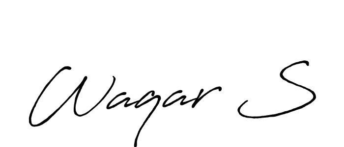 Also we have Waqar S name is the best signature style. Create professional handwritten signature collection using Antro_Vectra_Bolder autograph style. Waqar S signature style 7 images and pictures png