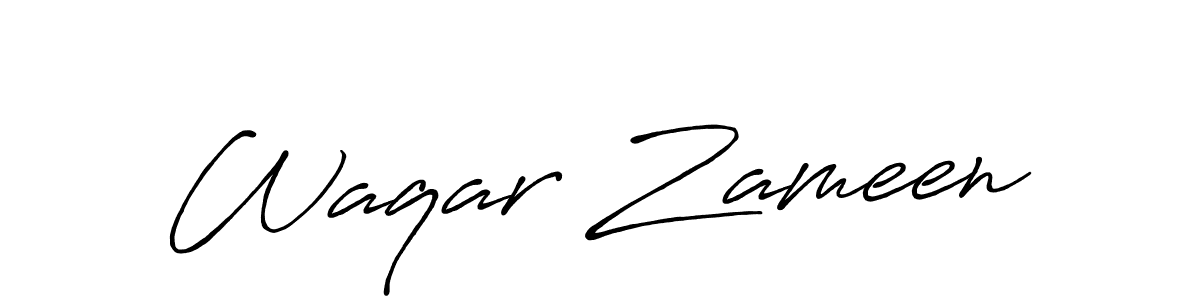 Waqar Zameen stylish signature style. Best Handwritten Sign (Antro_Vectra_Bolder) for my name. Handwritten Signature Collection Ideas for my name Waqar Zameen. Waqar Zameen signature style 7 images and pictures png