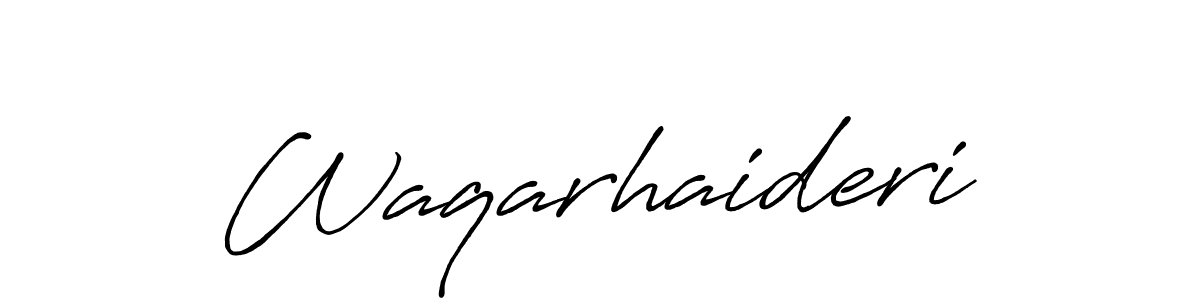 Design your own signature with our free online signature maker. With this signature software, you can create a handwritten (Antro_Vectra_Bolder) signature for name Waqarhaideri. Waqarhaideri signature style 7 images and pictures png