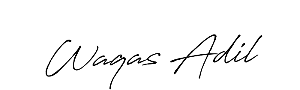 This is the best signature style for the Waqas Adil name. Also you like these signature font (Antro_Vectra_Bolder). Mix name signature. Waqas Adil signature style 7 images and pictures png