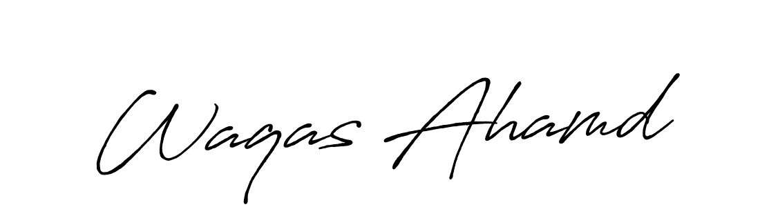 Make a beautiful signature design for name Waqas Ahamd. With this signature (Antro_Vectra_Bolder) style, you can create a handwritten signature for free. Waqas Ahamd signature style 7 images and pictures png