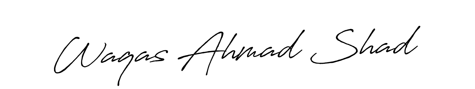 You should practise on your own different ways (Antro_Vectra_Bolder) to write your name (Waqas Ahmad Shad) in signature. don't let someone else do it for you. Waqas Ahmad Shad signature style 7 images and pictures png