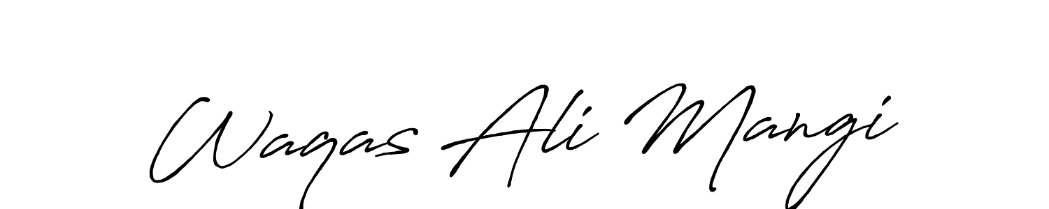 if you are searching for the best signature style for your name Waqas Ali Mangi. so please give up your signature search. here we have designed multiple signature styles  using Antro_Vectra_Bolder. Waqas Ali Mangi signature style 7 images and pictures png