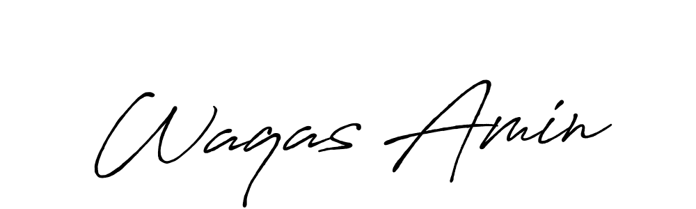 Use a signature maker to create a handwritten signature online. With this signature software, you can design (Antro_Vectra_Bolder) your own signature for name Waqas Amin. Waqas Amin signature style 7 images and pictures png