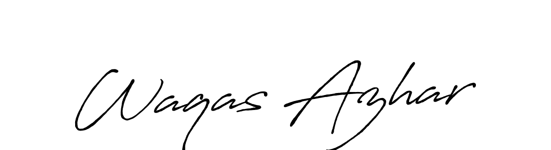 Use a signature maker to create a handwritten signature online. With this signature software, you can design (Antro_Vectra_Bolder) your own signature for name Waqas Azhar. Waqas Azhar signature style 7 images and pictures png