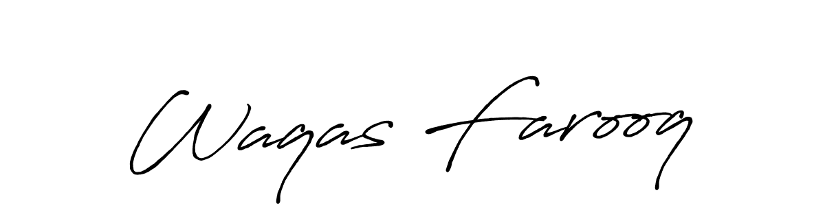How to make Waqas Farooq name signature. Use Antro_Vectra_Bolder style for creating short signs online. This is the latest handwritten sign. Waqas Farooq signature style 7 images and pictures png