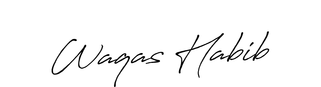 Design your own signature with our free online signature maker. With this signature software, you can create a handwritten (Antro_Vectra_Bolder) signature for name Waqas Habib. Waqas Habib signature style 7 images and pictures png