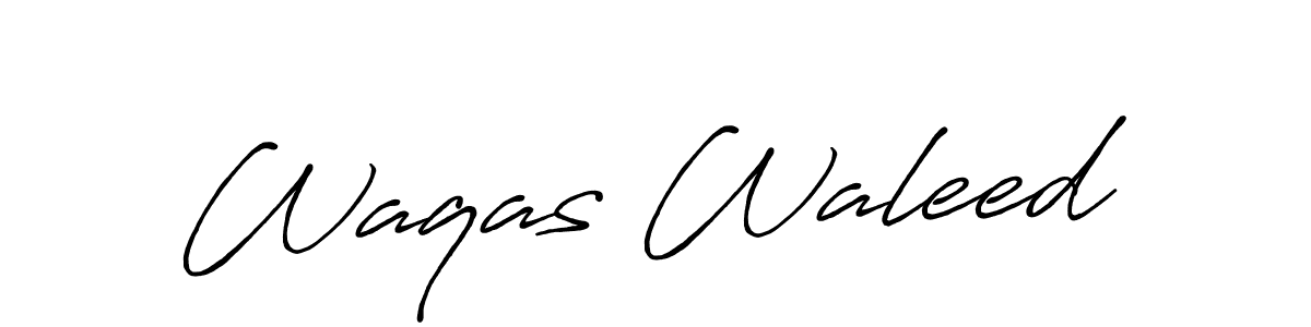 Make a beautiful signature design for name Waqas Waleed. With this signature (Antro_Vectra_Bolder) style, you can create a handwritten signature for free. Waqas Waleed signature style 7 images and pictures png