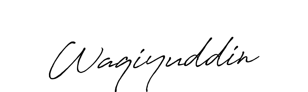 Design your own signature with our free online signature maker. With this signature software, you can create a handwritten (Antro_Vectra_Bolder) signature for name Waqiyuddin. Waqiyuddin signature style 7 images and pictures png