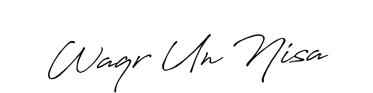Design your own signature with our free online signature maker. With this signature software, you can create a handwritten (Antro_Vectra_Bolder) signature for name Waqr Un Nisa. Waqr Un Nisa signature style 7 images and pictures png