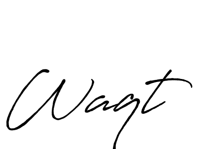 Waqt stylish signature style. Best Handwritten Sign (Antro_Vectra_Bolder) for my name. Handwritten Signature Collection Ideas for my name Waqt. Waqt signature style 7 images and pictures png