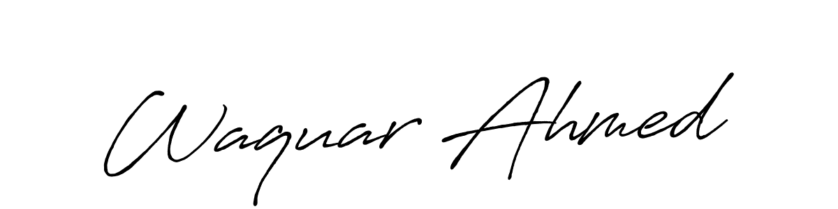 This is the best signature style for the Waquar Ahmed name. Also you like these signature font (Antro_Vectra_Bolder). Mix name signature. Waquar Ahmed signature style 7 images and pictures png