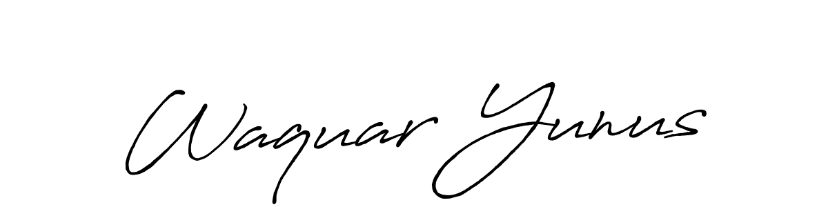 Also we have Waquar Yunus name is the best signature style. Create professional handwritten signature collection using Antro_Vectra_Bolder autograph style. Waquar Yunus signature style 7 images and pictures png