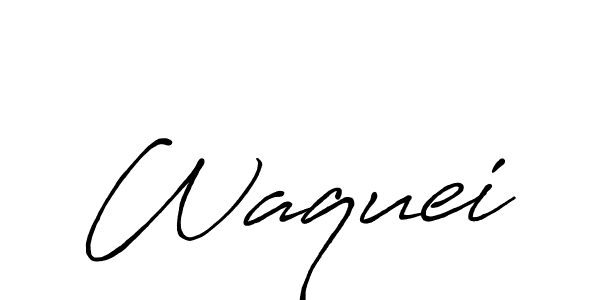 How to make Waquei signature? Antro_Vectra_Bolder is a professional autograph style. Create handwritten signature for Waquei name. Waquei signature style 7 images and pictures png