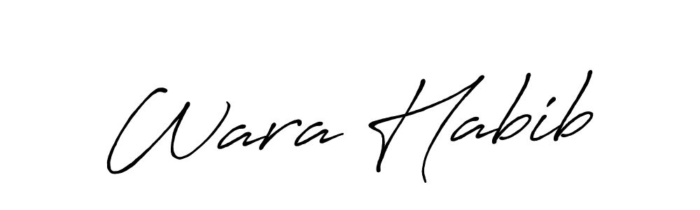 Design your own signature with our free online signature maker. With this signature software, you can create a handwritten (Antro_Vectra_Bolder) signature for name Wara Habib. Wara Habib signature style 7 images and pictures png