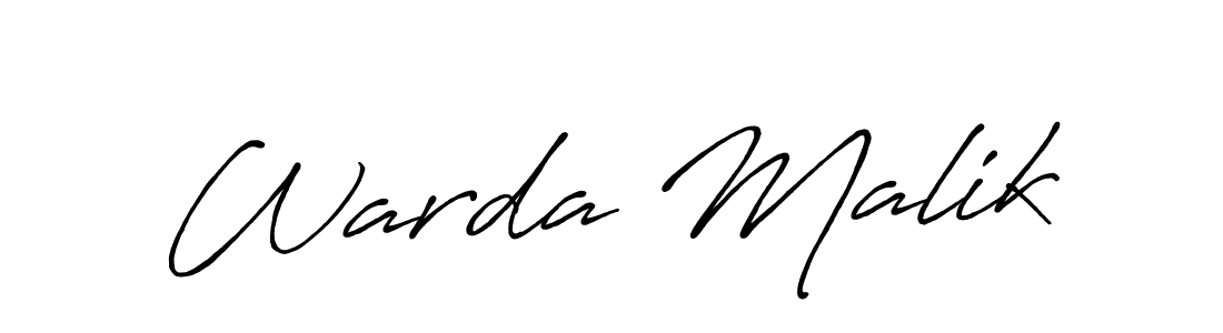 Also You can easily find your signature by using the search form. We will create Warda Malik name handwritten signature images for you free of cost using Antro_Vectra_Bolder sign style. Warda Malik signature style 7 images and pictures png