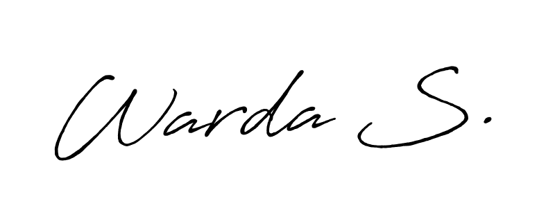 Warda S. stylish signature style. Best Handwritten Sign (Antro_Vectra_Bolder) for my name. Handwritten Signature Collection Ideas for my name Warda S.. Warda S. signature style 7 images and pictures png