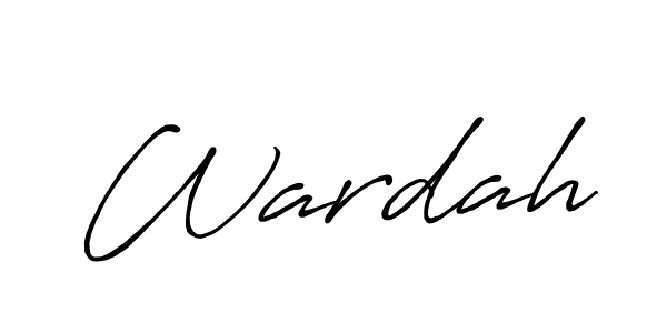 Use a signature maker to create a handwritten signature online. With this signature software, you can design (Antro_Vectra_Bolder) your own signature for name Wardah. Wardah signature style 7 images and pictures png