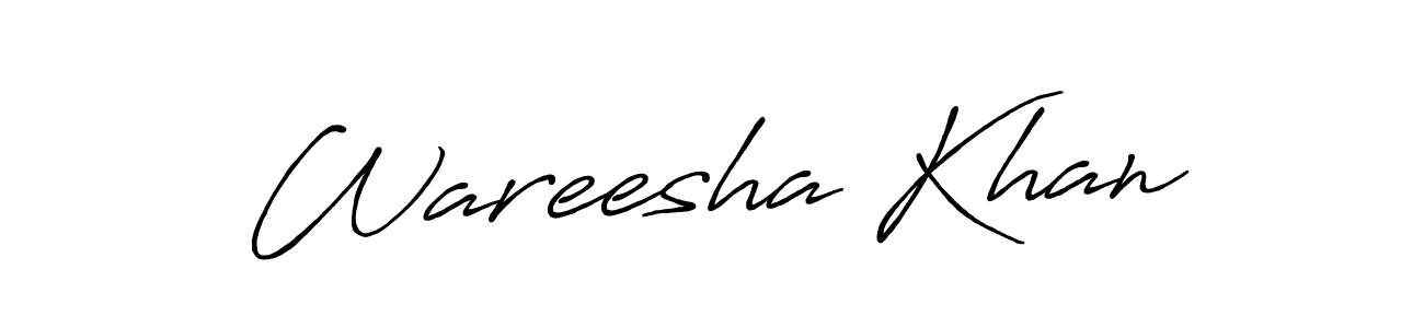 How to make Wareesha Khan signature? Antro_Vectra_Bolder is a professional autograph style. Create handwritten signature for Wareesha Khan name. Wareesha Khan signature style 7 images and pictures png
