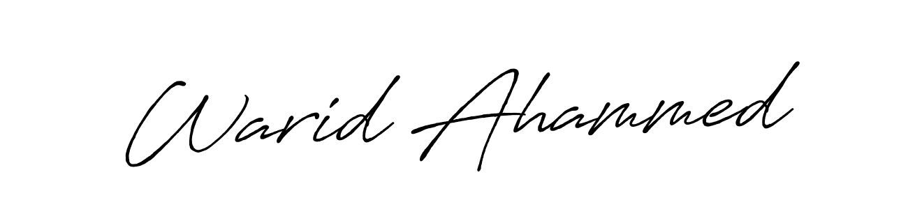 Use a signature maker to create a handwritten signature online. With this signature software, you can design (Antro_Vectra_Bolder) your own signature for name Warid Ahammed. Warid Ahammed signature style 7 images and pictures png