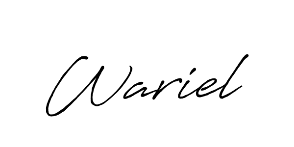 You should practise on your own different ways (Antro_Vectra_Bolder) to write your name (Wariel) in signature. don't let someone else do it for you. Wariel signature style 7 images and pictures png