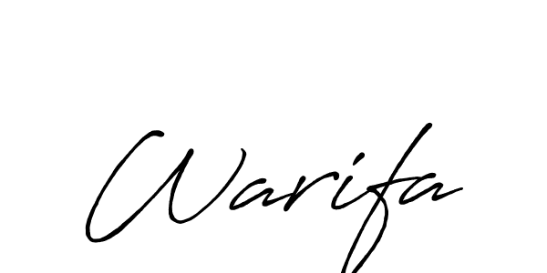 Use a signature maker to create a handwritten signature online. With this signature software, you can design (Antro_Vectra_Bolder) your own signature for name Warifa. Warifa signature style 7 images and pictures png