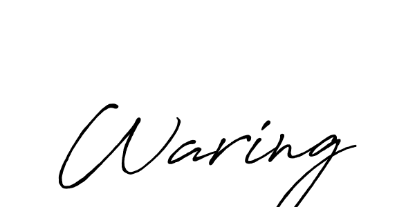 Create a beautiful signature design for name Waring. With this signature (Antro_Vectra_Bolder) fonts, you can make a handwritten signature for free. Waring signature style 7 images and pictures png