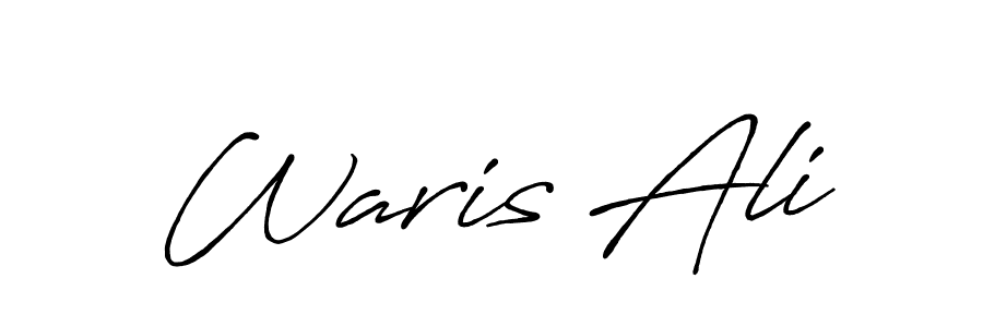 How to make Waris Ali name signature. Use Antro_Vectra_Bolder style for creating short signs online. This is the latest handwritten sign. Waris Ali signature style 7 images and pictures png