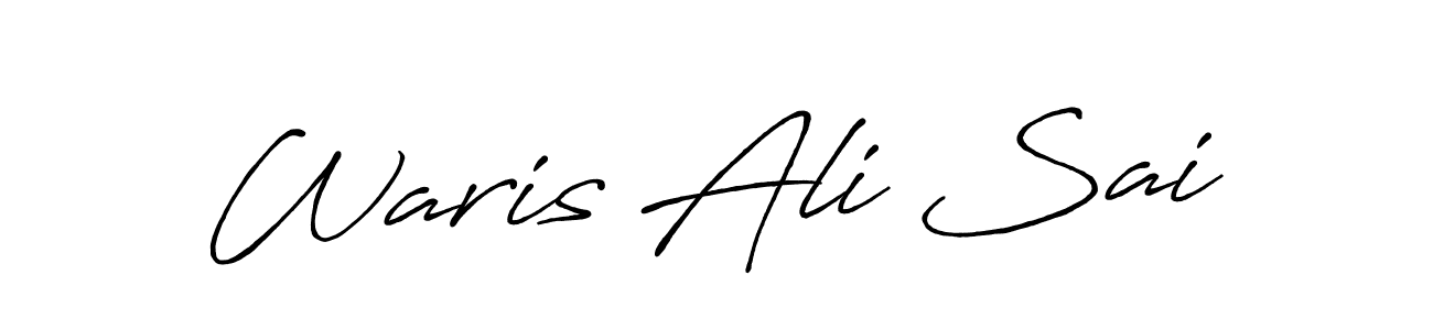 Create a beautiful signature design for name Waris Ali Sai. With this signature (Antro_Vectra_Bolder) fonts, you can make a handwritten signature for free. Waris Ali Sai signature style 7 images and pictures png