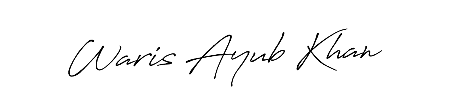 Design your own signature with our free online signature maker. With this signature software, you can create a handwritten (Antro_Vectra_Bolder) signature for name Waris Ayub Khan. Waris Ayub Khan signature style 7 images and pictures png