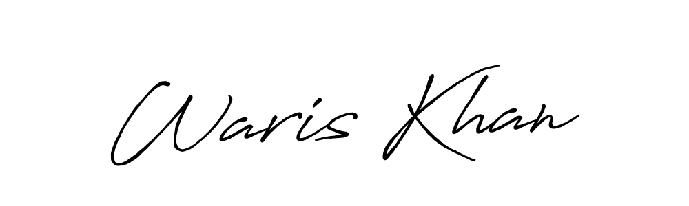 How to make Waris Khan name signature. Use Antro_Vectra_Bolder style for creating short signs online. This is the latest handwritten sign. Waris Khan signature style 7 images and pictures png