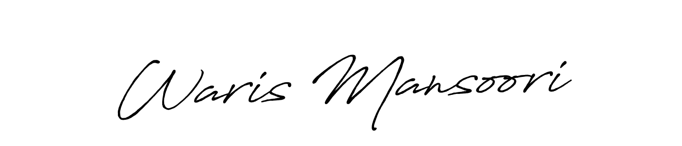 Use a signature maker to create a handwritten signature online. With this signature software, you can design (Antro_Vectra_Bolder) your own signature for name Waris Mansoori. Waris Mansoori signature style 7 images and pictures png