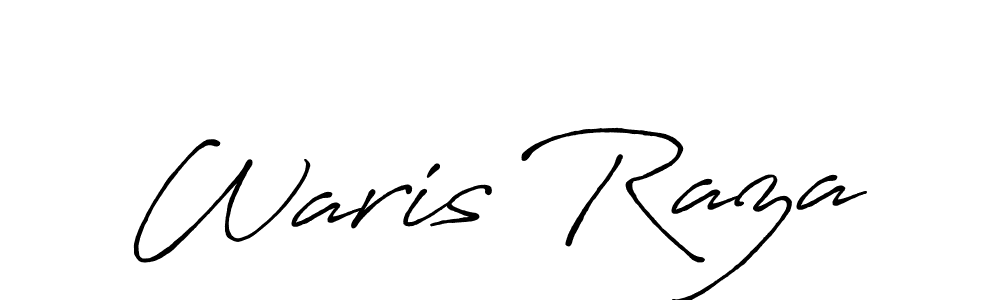 Use a signature maker to create a handwritten signature online. With this signature software, you can design (Antro_Vectra_Bolder) your own signature for name Waris Raza. Waris Raza signature style 7 images and pictures png