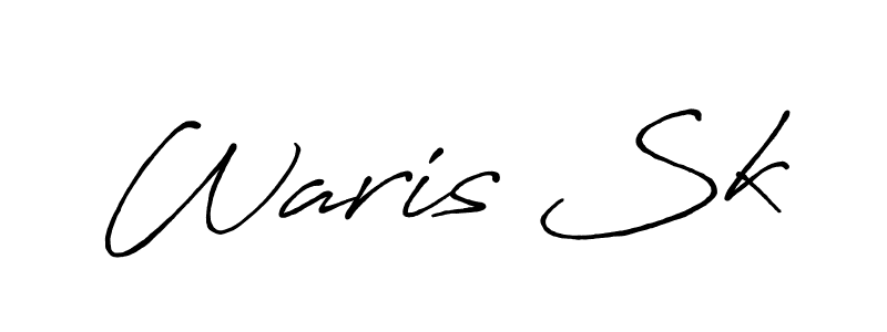 Use a signature maker to create a handwritten signature online. With this signature software, you can design (Antro_Vectra_Bolder) your own signature for name Waris Sk. Waris Sk signature style 7 images and pictures png