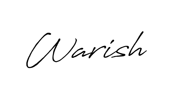 Similarly Antro_Vectra_Bolder is the best handwritten signature design. Signature creator online .You can use it as an online autograph creator for name Warish. Warish signature style 7 images and pictures png