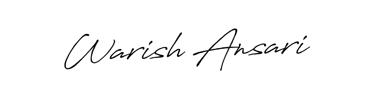Warish Ansari stylish signature style. Best Handwritten Sign (Antro_Vectra_Bolder) for my name. Handwritten Signature Collection Ideas for my name Warish Ansari. Warish Ansari signature style 7 images and pictures png