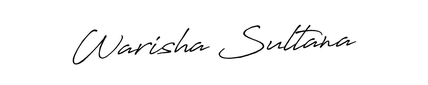 Make a beautiful signature design for name Warisha Sultana. With this signature (Antro_Vectra_Bolder) style, you can create a handwritten signature for free. Warisha Sultana signature style 7 images and pictures png