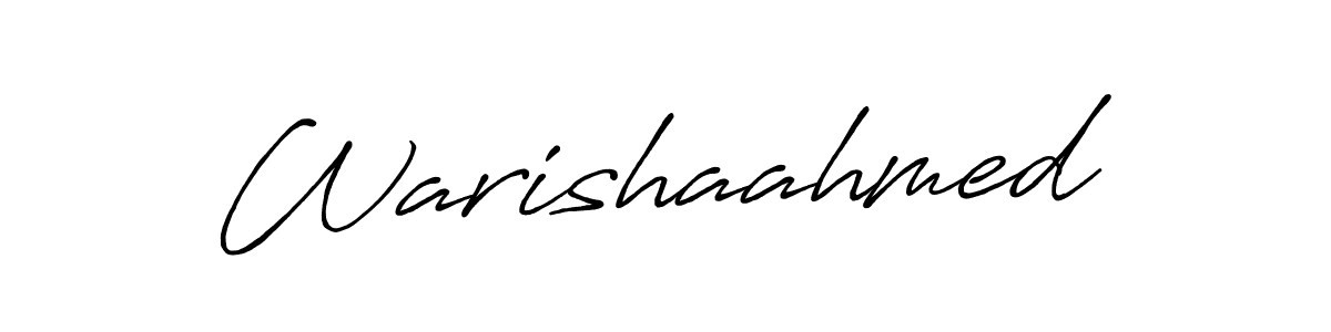 How to make Warishaahmed name signature. Use Antro_Vectra_Bolder style for creating short signs online. This is the latest handwritten sign. Warishaahmed signature style 7 images and pictures png