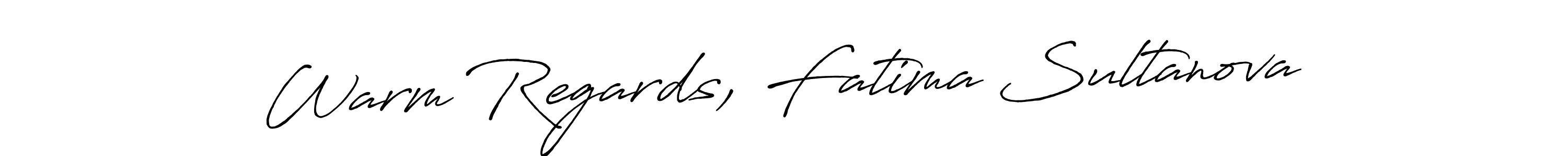 How to make Warm Regards, Fatima Sultanova signature? Antro_Vectra_Bolder is a professional autograph style. Create handwritten signature for Warm Regards, Fatima Sultanova name. Warm Regards, Fatima Sultanova signature style 7 images and pictures png