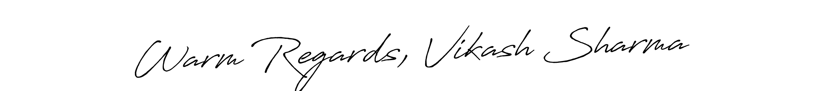 How to make Warm Regards, Vikash Sharma signature? Antro_Vectra_Bolder is a professional autograph style. Create handwritten signature for Warm Regards, Vikash Sharma name. Warm Regards, Vikash Sharma signature style 7 images and pictures png