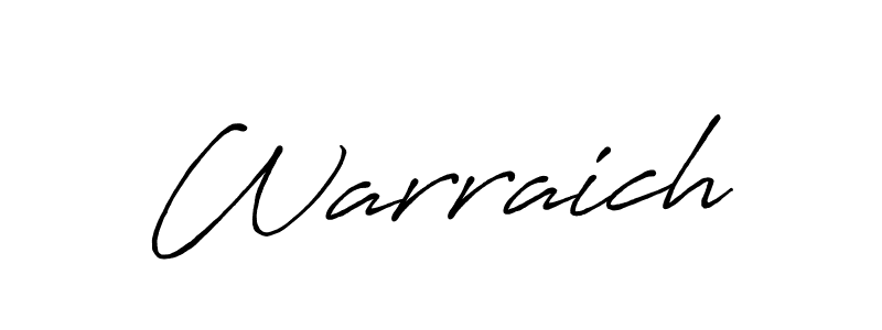 How to make Warraich name signature. Use Antro_Vectra_Bolder style for creating short signs online. This is the latest handwritten sign. Warraich signature style 7 images and pictures png