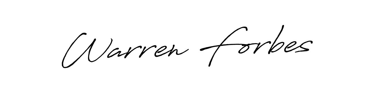 Make a beautiful signature design for name Warren Forbes. With this signature (Antro_Vectra_Bolder) style, you can create a handwritten signature for free. Warren Forbes signature style 7 images and pictures png